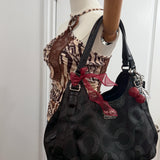 Coach Black Canvas Maggie Bag