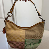 Coach Pastel Patchwork Signature Hobo Shoulder Bag