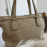 White Leather Gucci Soho Double-G Tote