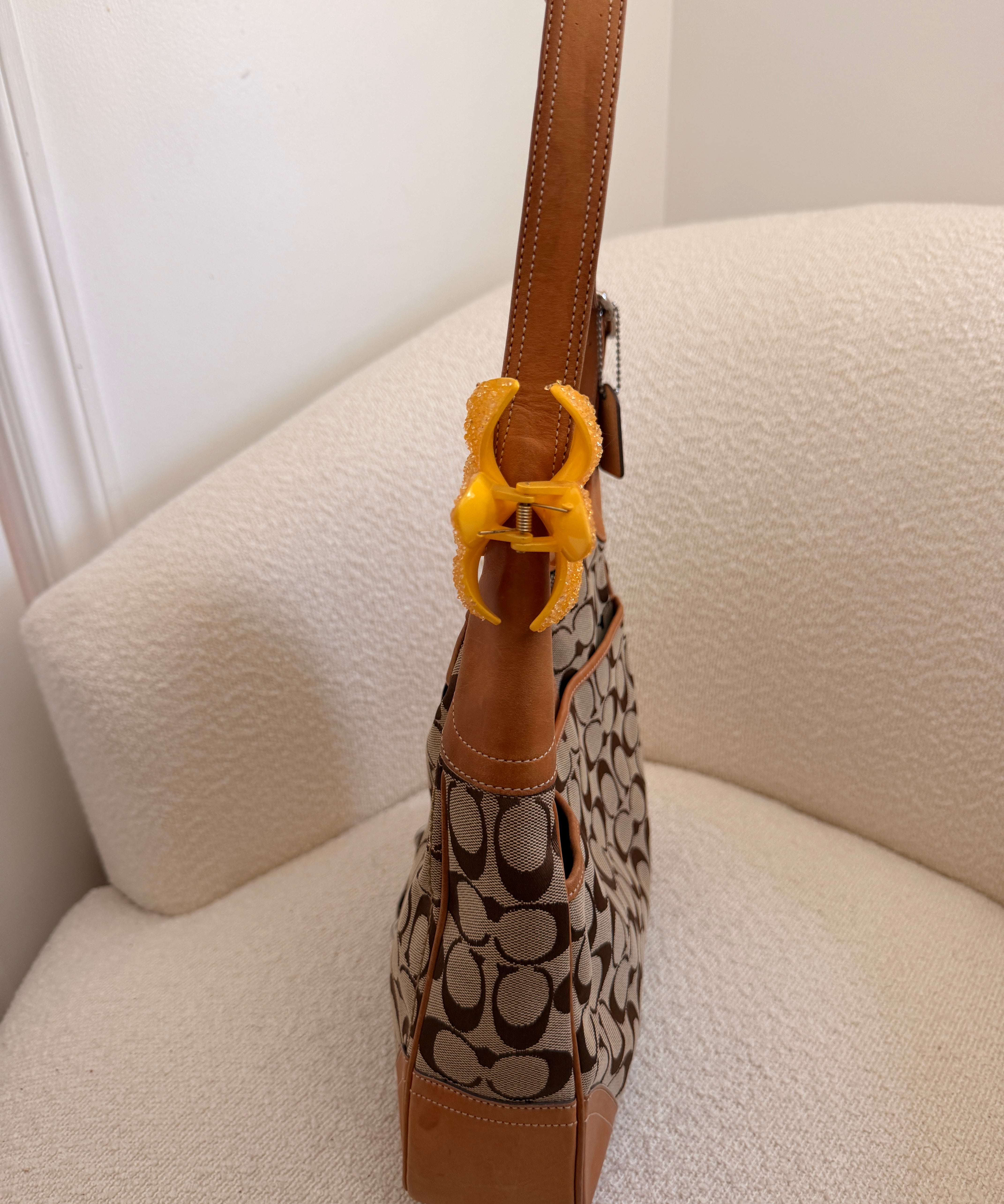 Coach British Tan Hamptons Signature Hobo Bag