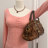 Brown Prada Nappa Shoulder Bag