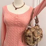 Coach Brown Carriage Signature Mini Leah Tote Bag