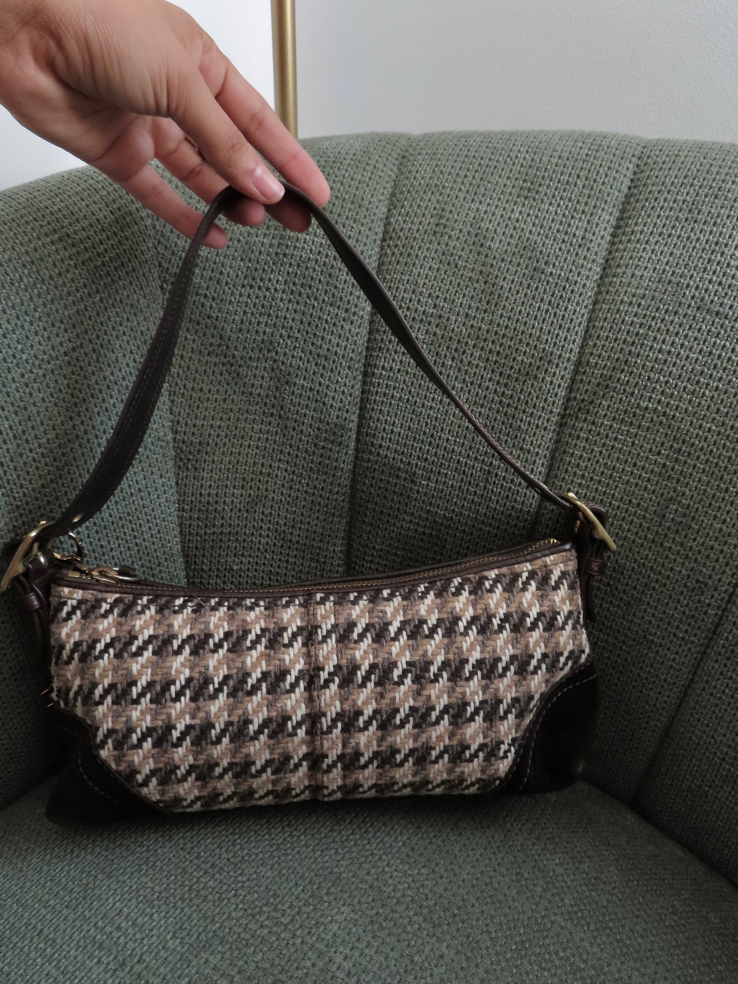 Rare Coach Plaid Tweed East West Bag