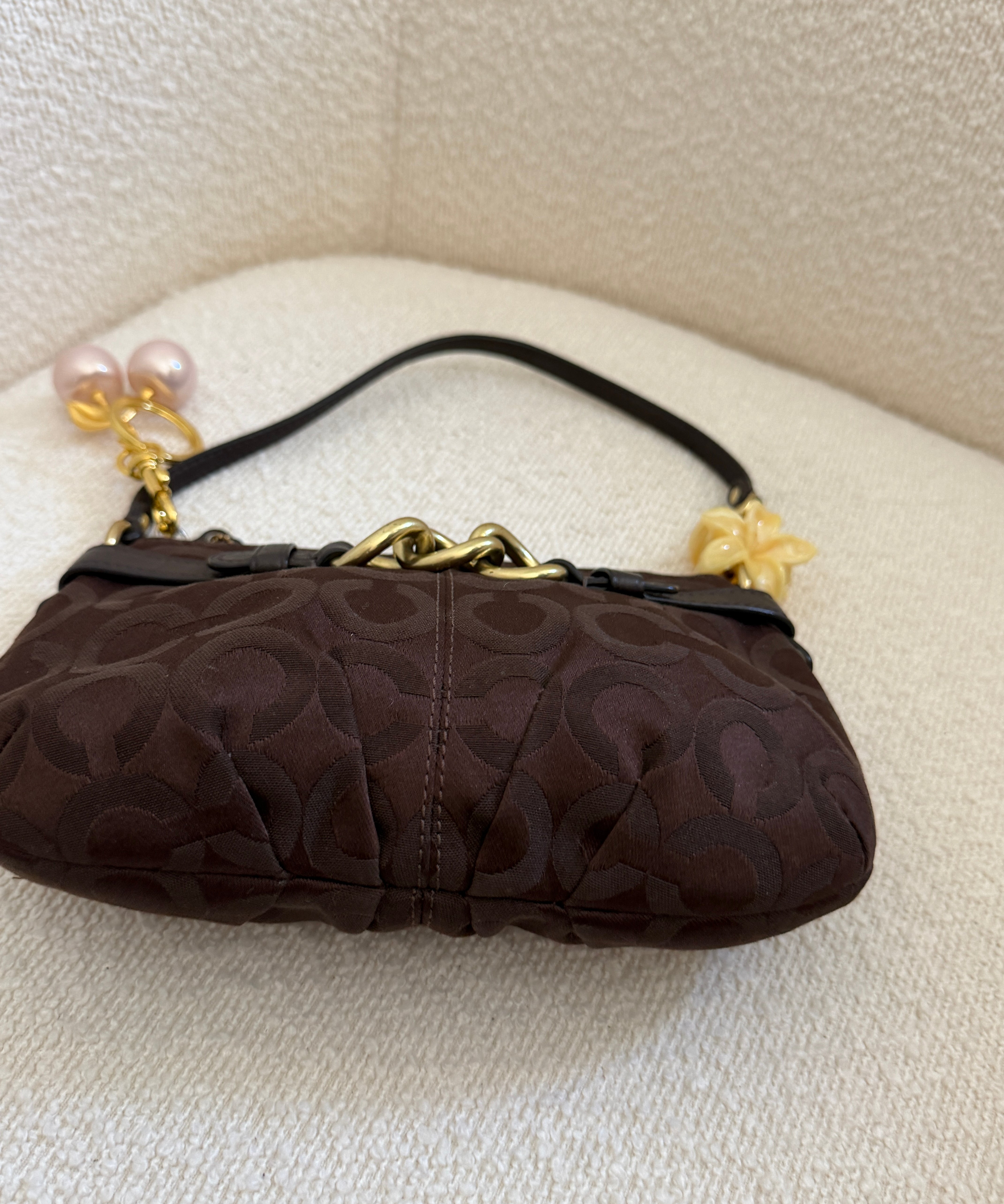 Rare Brown Coach Op Art Mini Bag