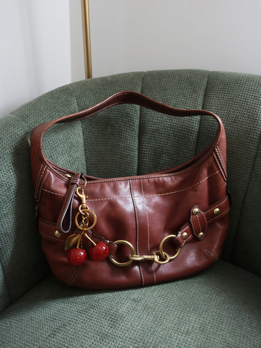 Rare Coach Brown/Plum Belted Ergo Bag