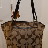 Coach Brown Signature Leah Tote Bag