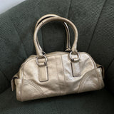 Coach Silver Shimmer Mini Boston Satchel Bag