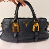 Navy Blue Prada Shoulder Bag