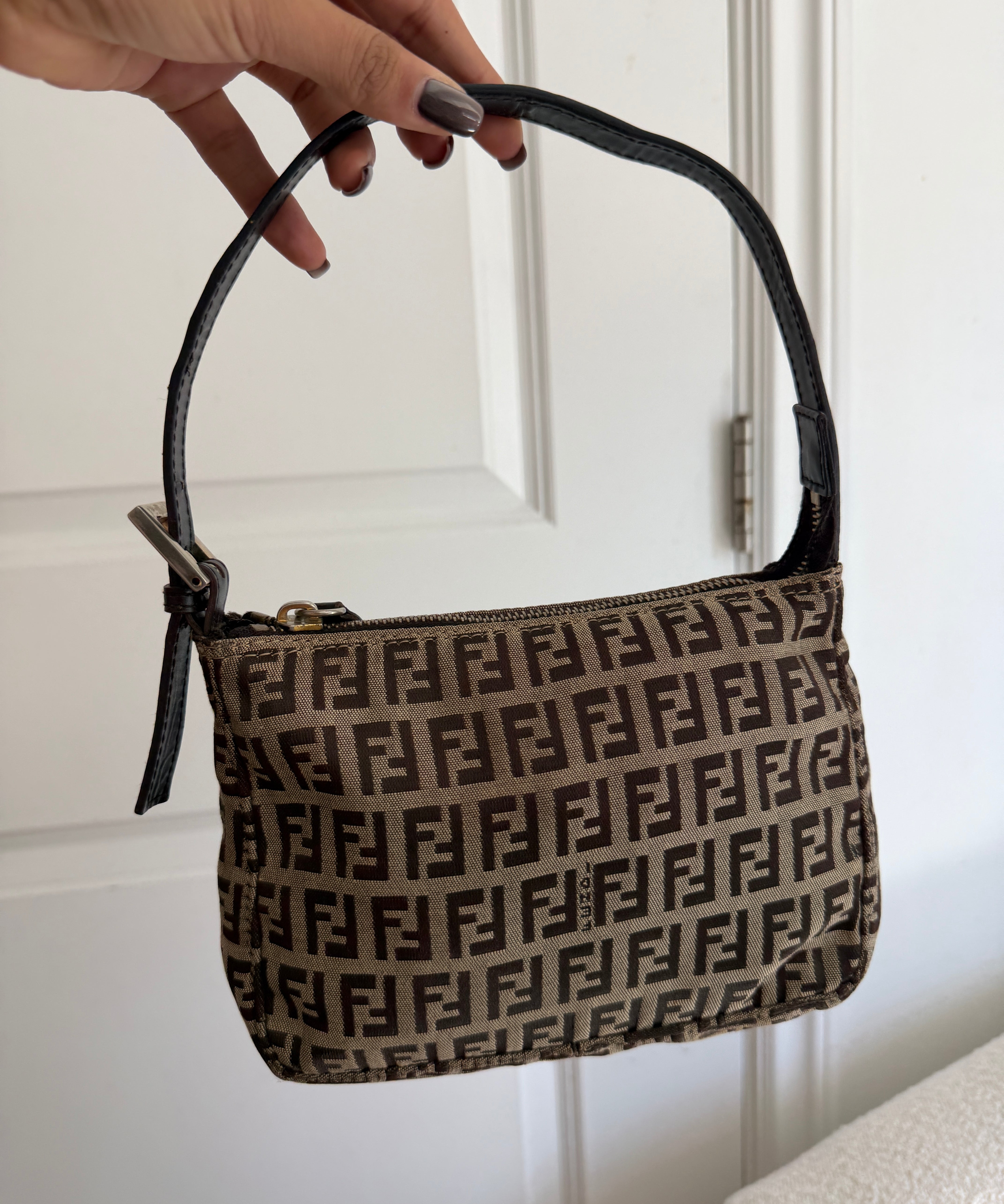 Fendi Signature Brown Pochette Bag