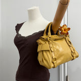 Miu Miu Yellow Vitello Lux Box Bag