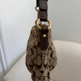 Coach Brown Ruffle Monogram Shoulder Bag