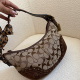 Rare Coach Signature Brown Studded Mini Hobo Bag