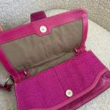 Rare Coach Pink Signature Demi Flap Bag