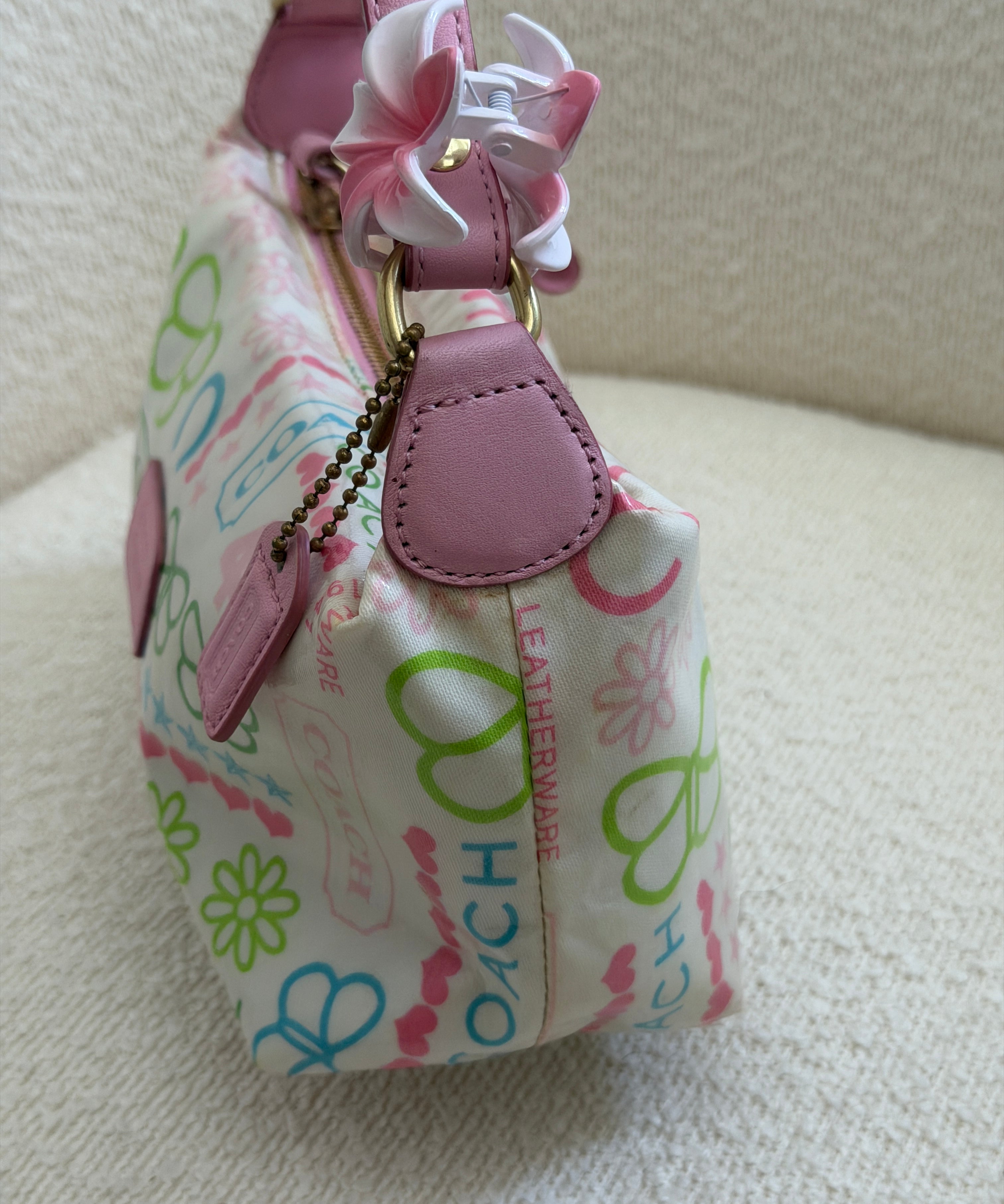 Coach Spring Applique Pochette Bag