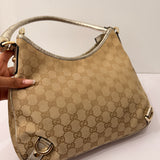 Gold Gucci Abbey D-Ring Medium Hobo Shoulder Bag