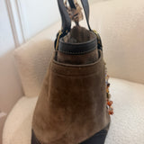 Coach Olive Brown Suede Tote Bag