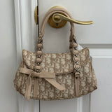 Beige Dior Mini Romantique Trotter Hand Bag