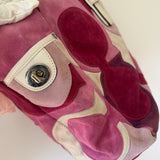 Coach Pink Optic Suede Gallery Tote Bag
