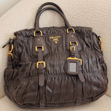 Brown Prada Nappa Shoulder Bag
