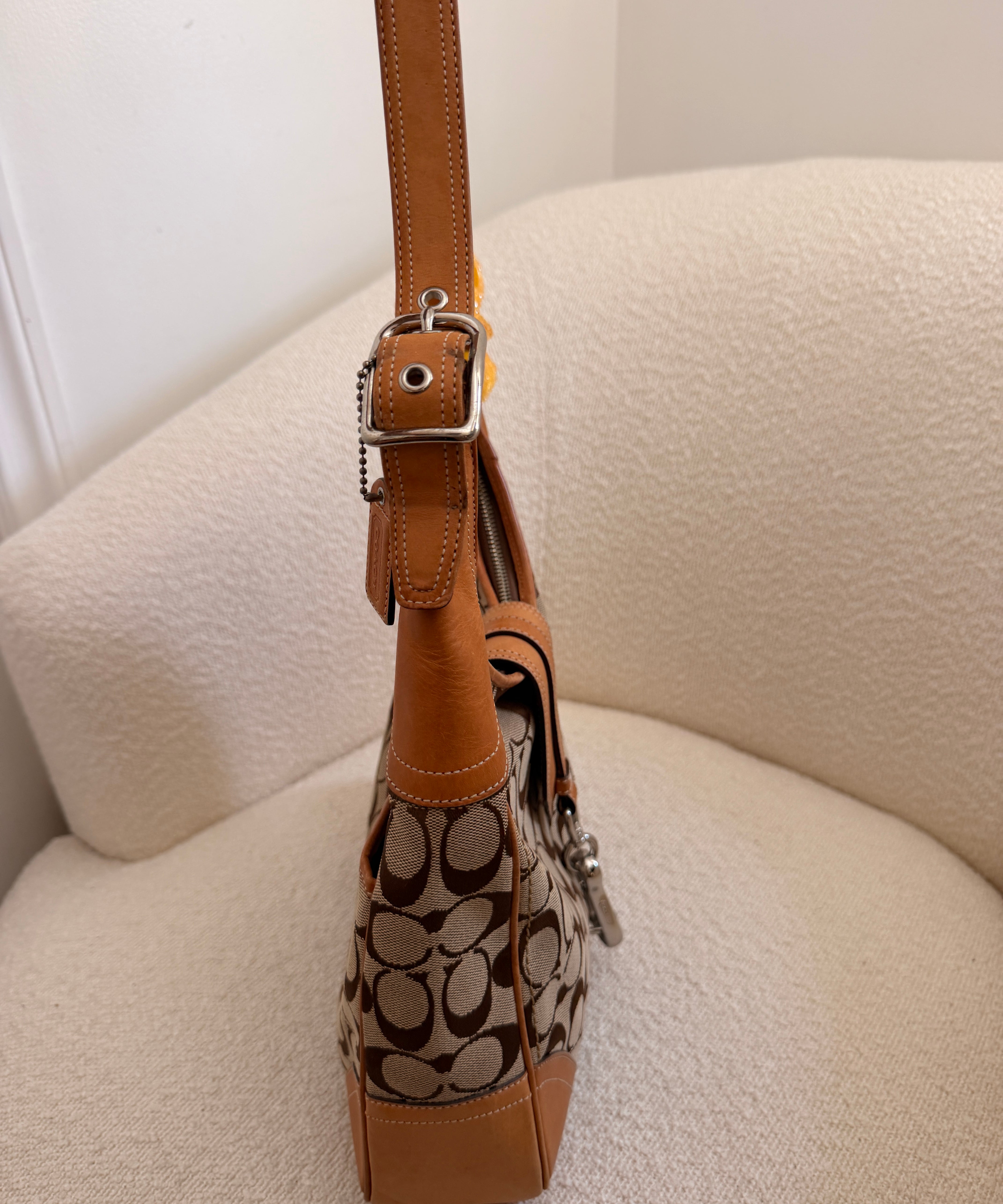 Coach British Tan Hamptons Signature Hobo Bag