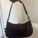Rare Coach Maroon Leather Demi Hamptons Buckle Bag