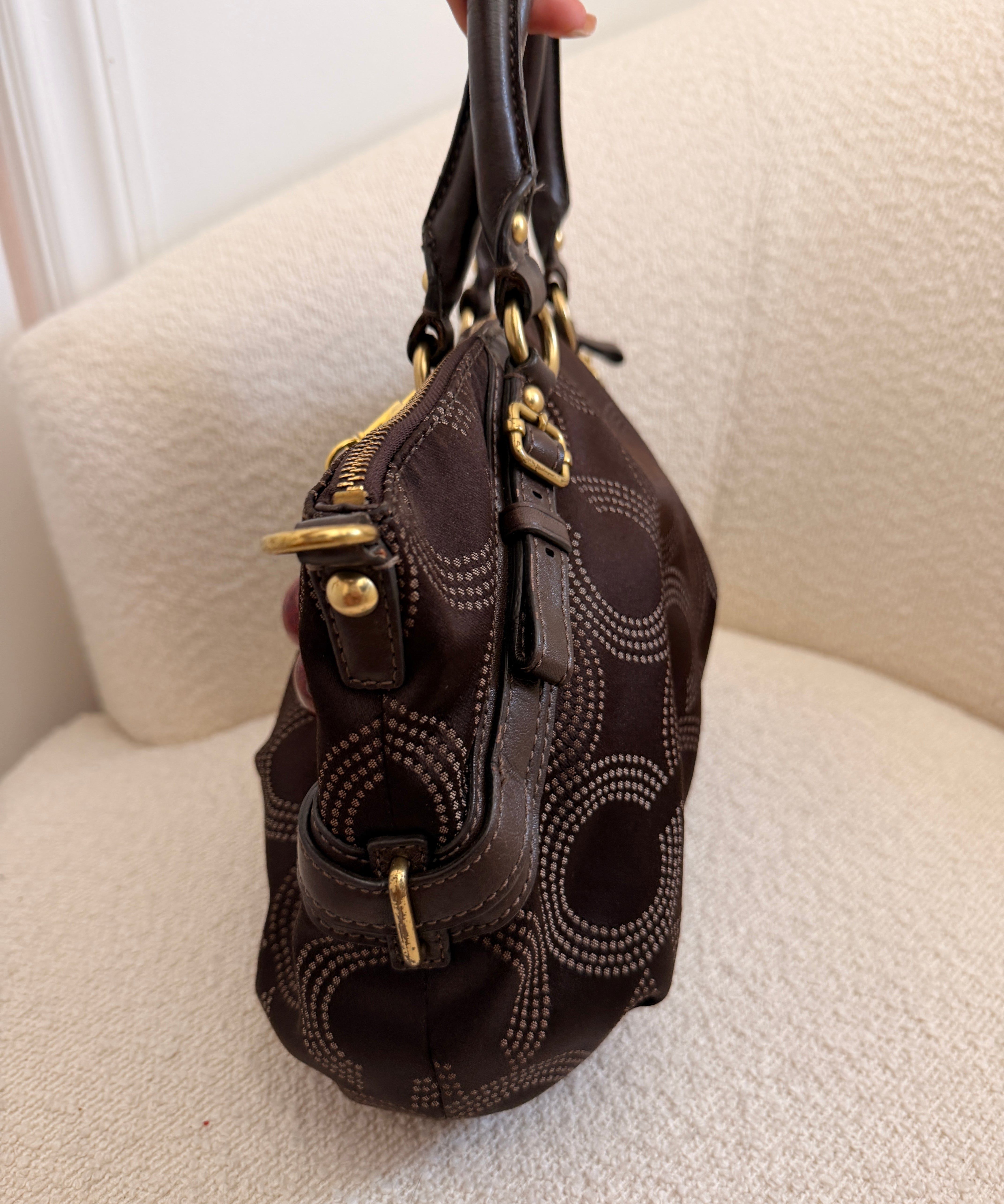 Brown Coach Signature Sabrina Madison Bag