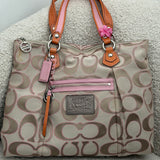 Coach Pink Signature Poppy Tote Bag
