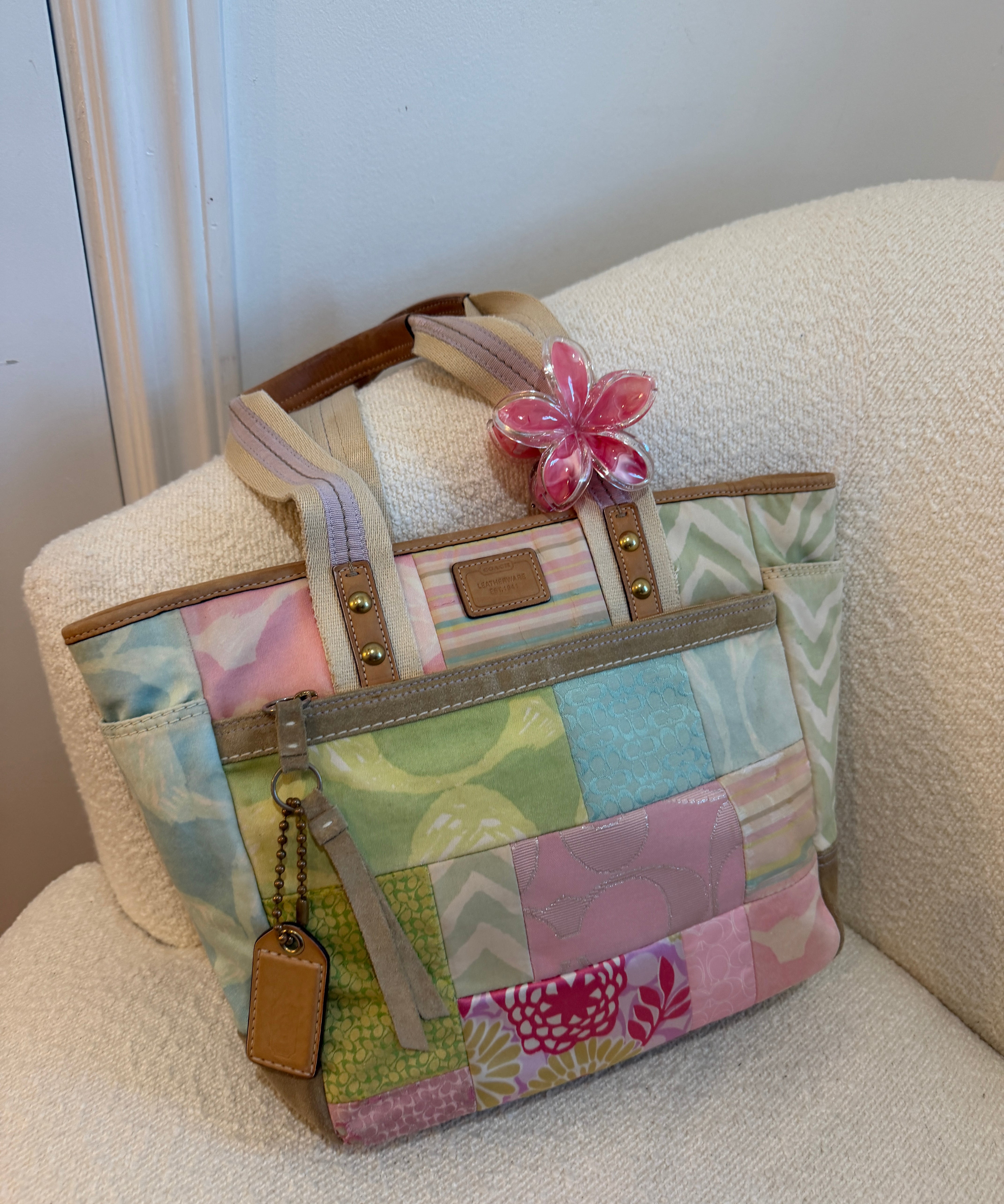 Coach Multicolor Patchwork Spring Hand Bag