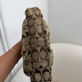 Coach Brown Ruffle Monogram Shoulder Bag
