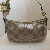 Coach Beige Signature Poppy Shoulder Bag