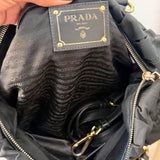 Black Prada Nylon Ruffle Bag