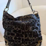Grey Coach Canvas Large Carly Bag