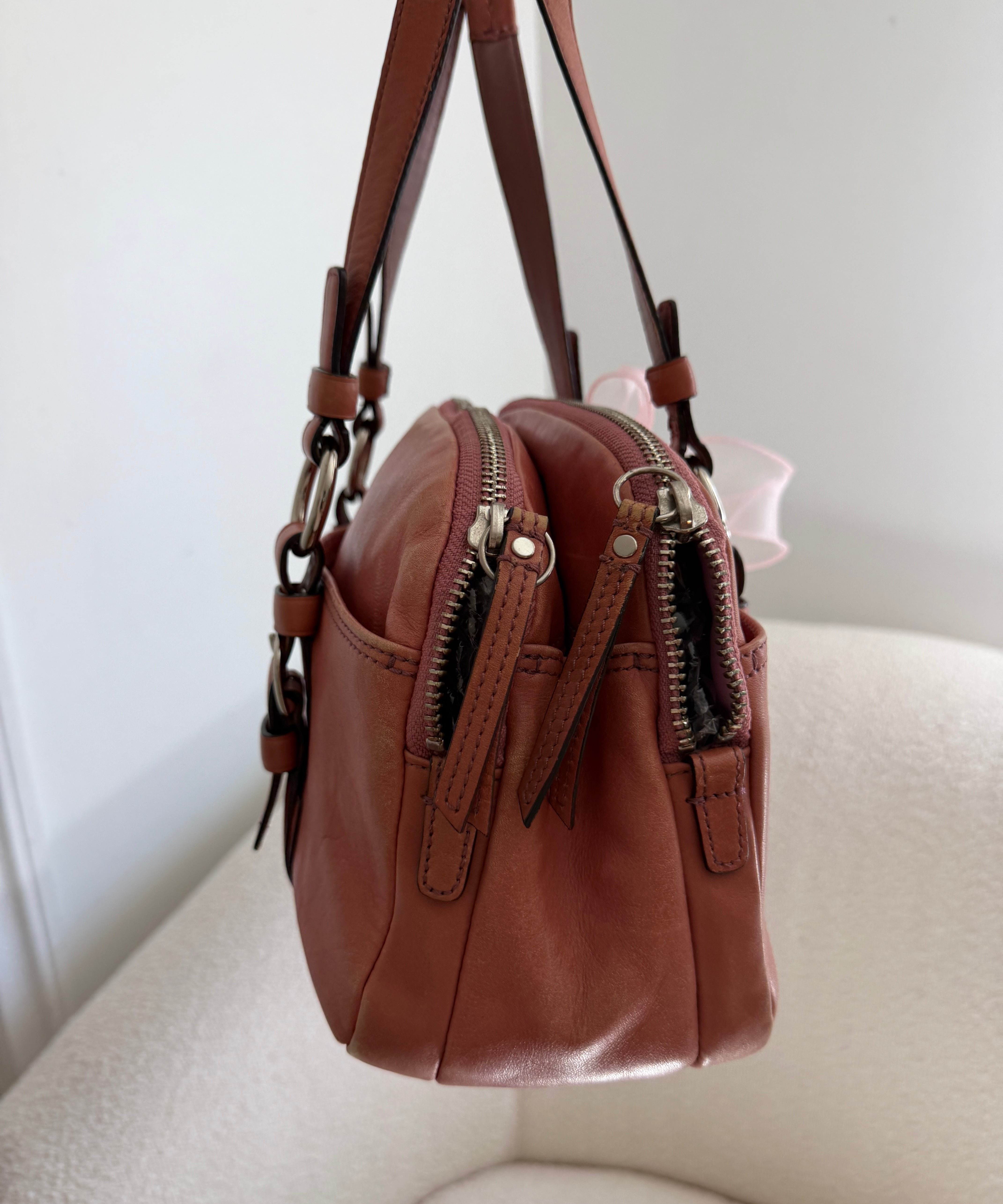 Rare Salmon Pink Bonnie Satchel Bag