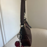 Rare Coach Maroon Leather Demi Hamptons Buckle Bag