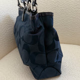 New Coach Navy Signature Tote Bag