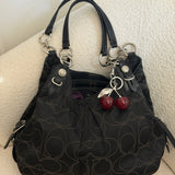 Coach Black Canvas Maggie Bag