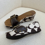 Rare Coach Cream Optic Wedges (8.5)