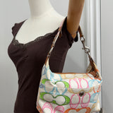 Coach Scribble Optic Signature Hobo Shoulder Bag