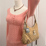 Gold Gucci Abbey D-Ring Medium Hobo Shoulder Bag