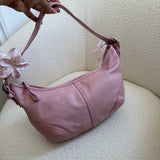 Rare Pink Leather Mini Hobo Bag