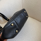 Coach Black Leather Pleated Hobo Bag