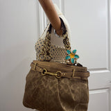 Coach Gold Signature Pleated Hobo Bag