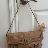Rare Coach Snakeskin Turnlock Chain Shoulder Bag