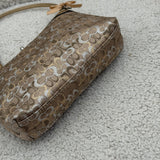 Gold Optic Turnlock Coach Signature Mini Bag