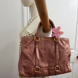 Miu Miu Mauve Pink Vitello Shine Leather Tote Bag