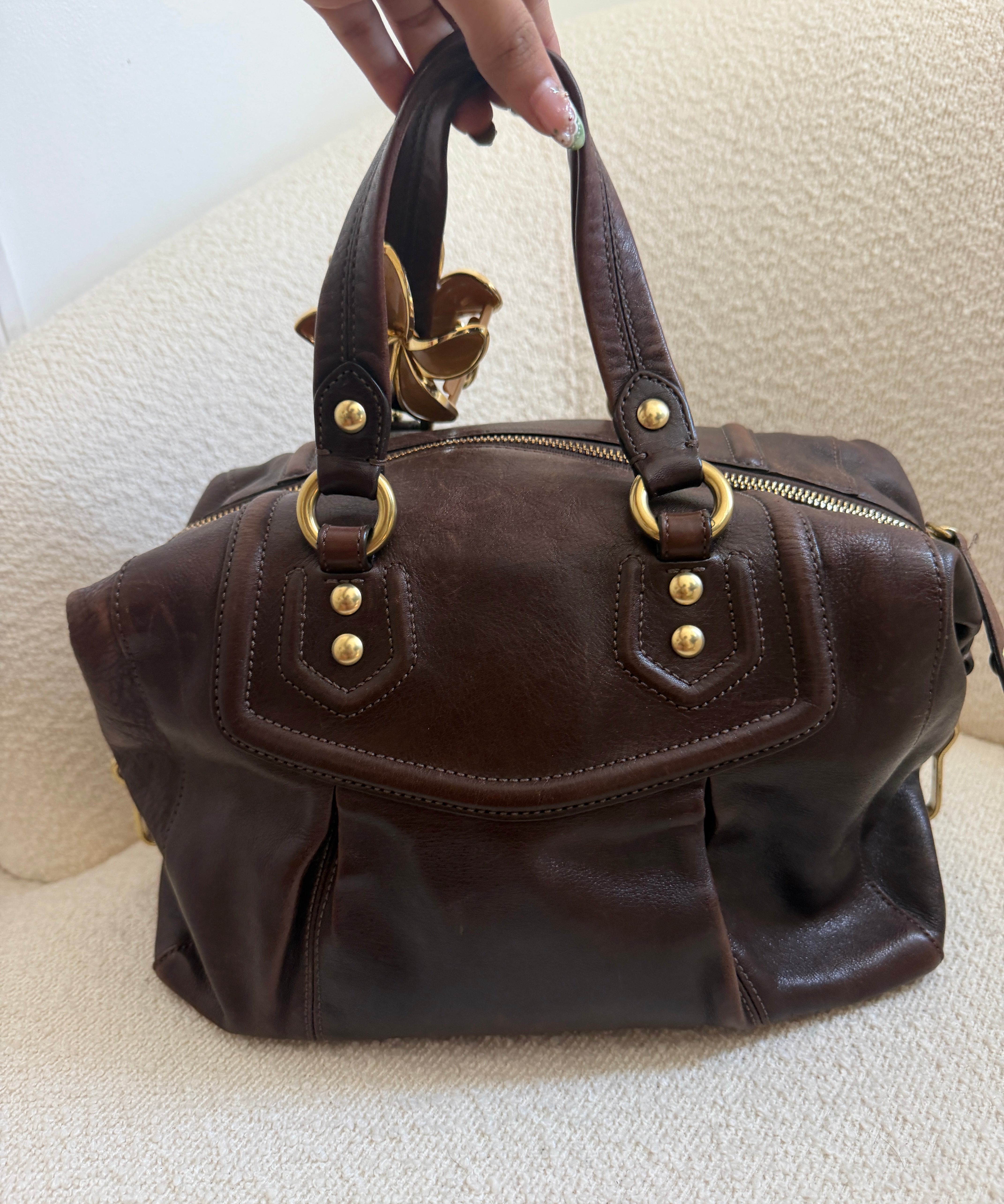 Brown Coach Leather Sabrina Madison Bag