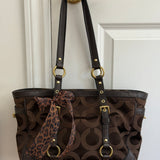 Coach Brown Signature Tote Bag