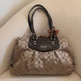 Coach Brown Signature Ashley Carry-All Bag