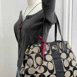 Grey Coach Signature Kisslock Tote Bag