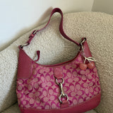 Coach Pink Hamptons Signature Clip Bag